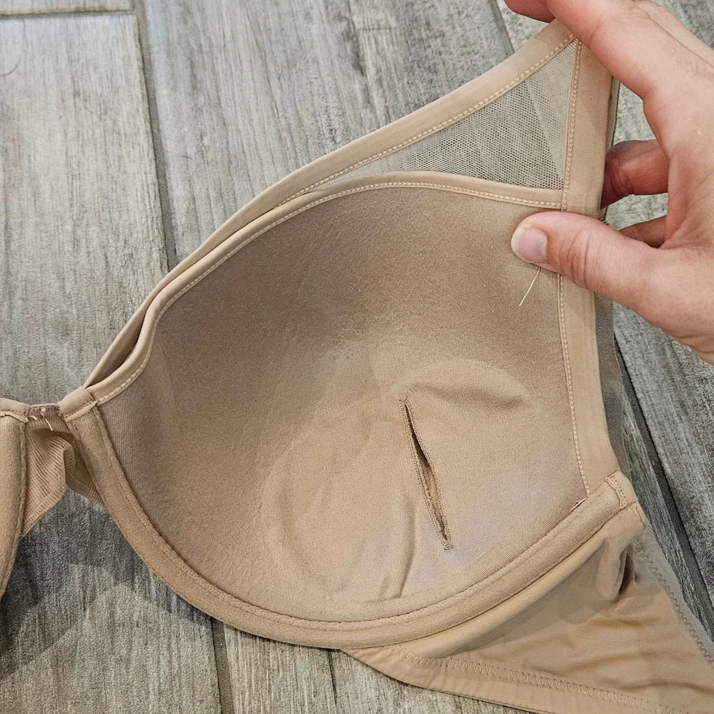 ThirdLove 24/7 Classic Contour Plunge‎ Bra Size 32G Beige Mesh Underwire Comfort